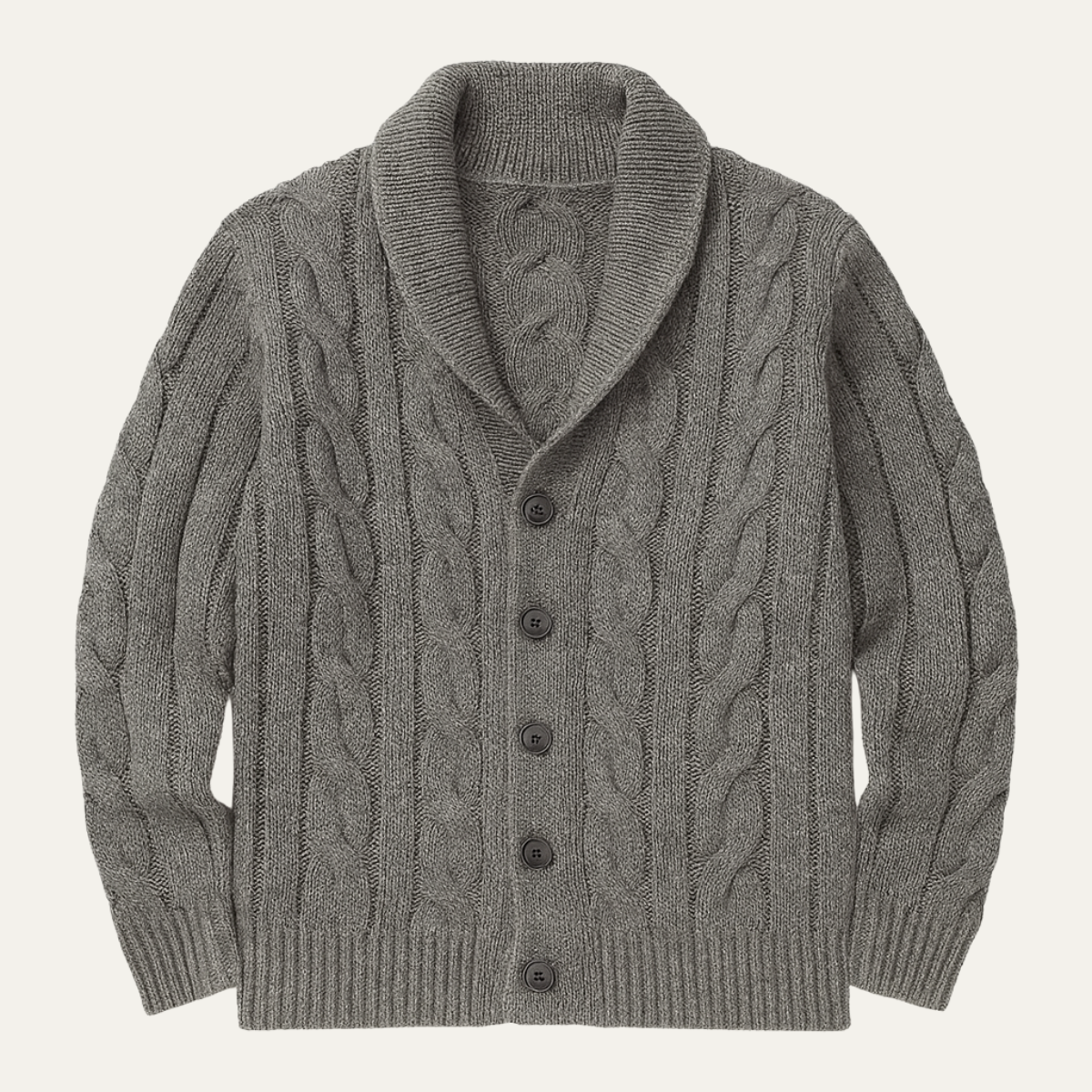 The Rome Men’s Casual Button Up Cable Knit Shawl Collar Cardigan