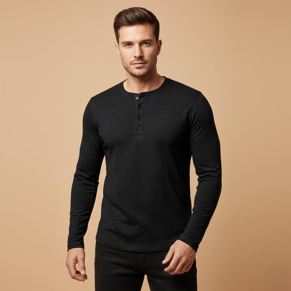 The Vienna Men’s Slim Fit Casual Henley T Shirt