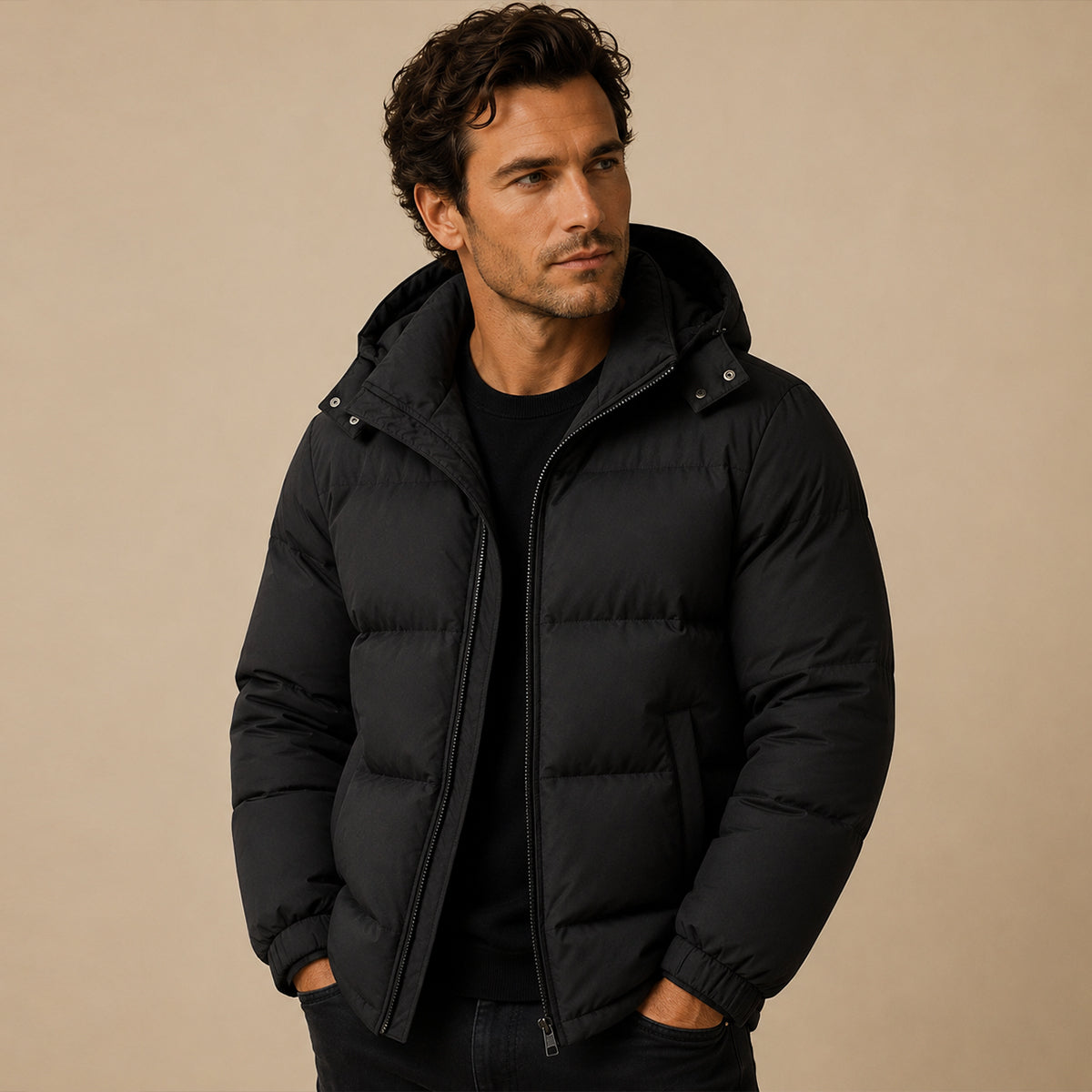 The Whitaker Men’s Warm Insulated Hooded Puffer Jacket