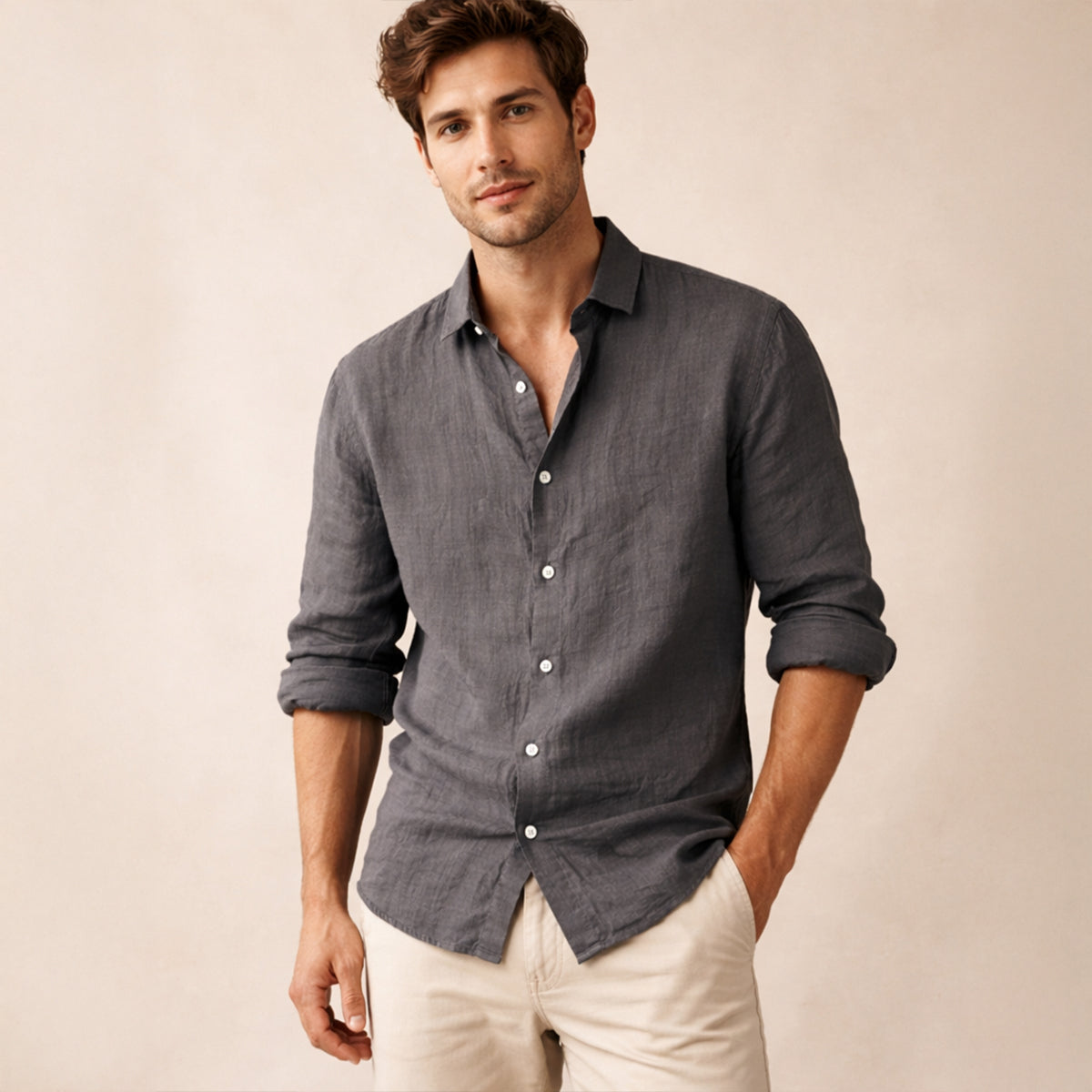 The Prague Men’s Classic Lightweight Button Up Shirt