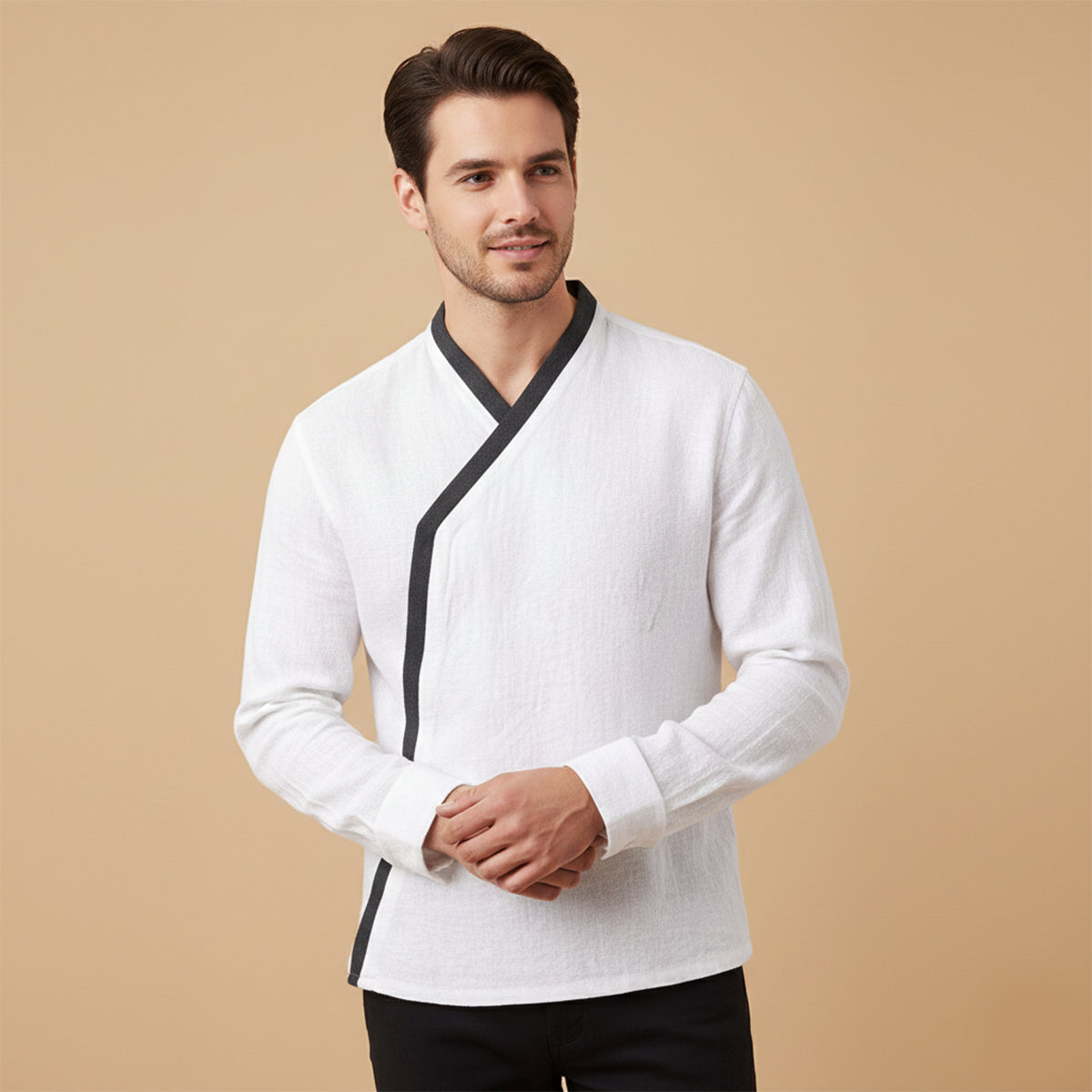 The Toulouse Men’s Lightweight V Neck Buttonless  Shirt