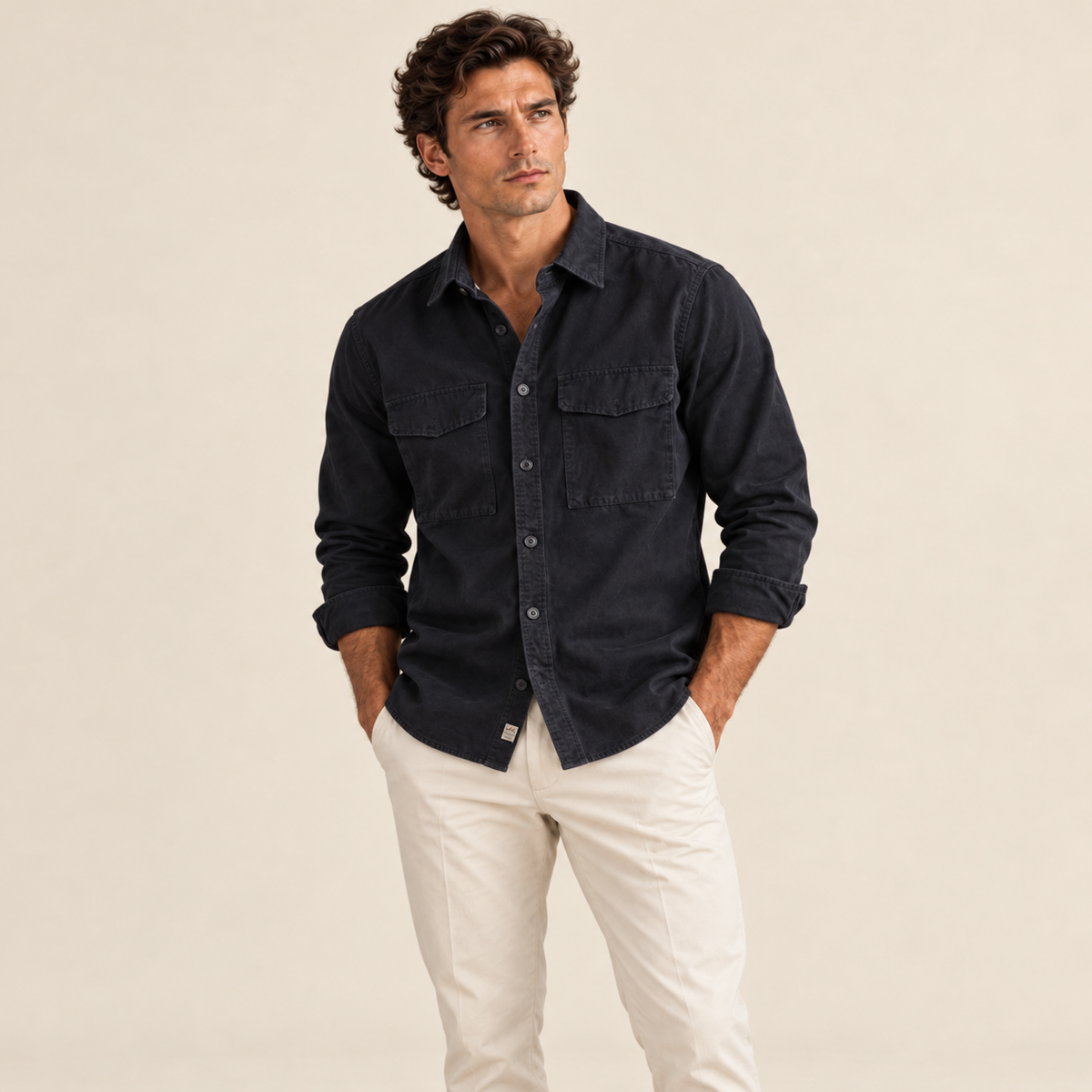 The Oak River Men's Safari Style Button Up Workwear Shirt