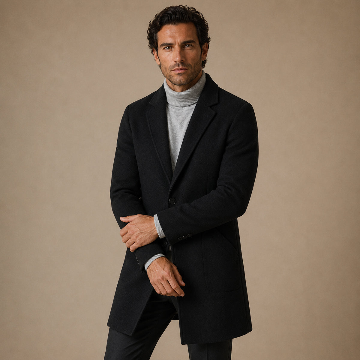 The Merano Men's Old Money Classic Wool Overcoat