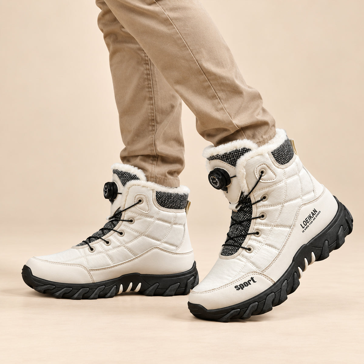 The Tivoli Men’s Warm Fur Lined Waterproof Lace Up Anti Slip Snow Boots