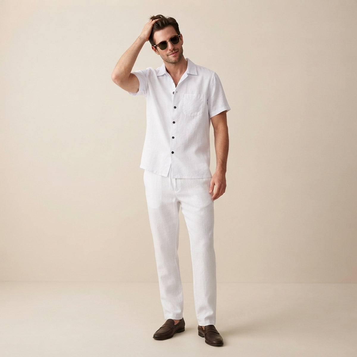 The Brookcrest Ridge Men’s Linen Casual Summer Set – Shirt & Pants