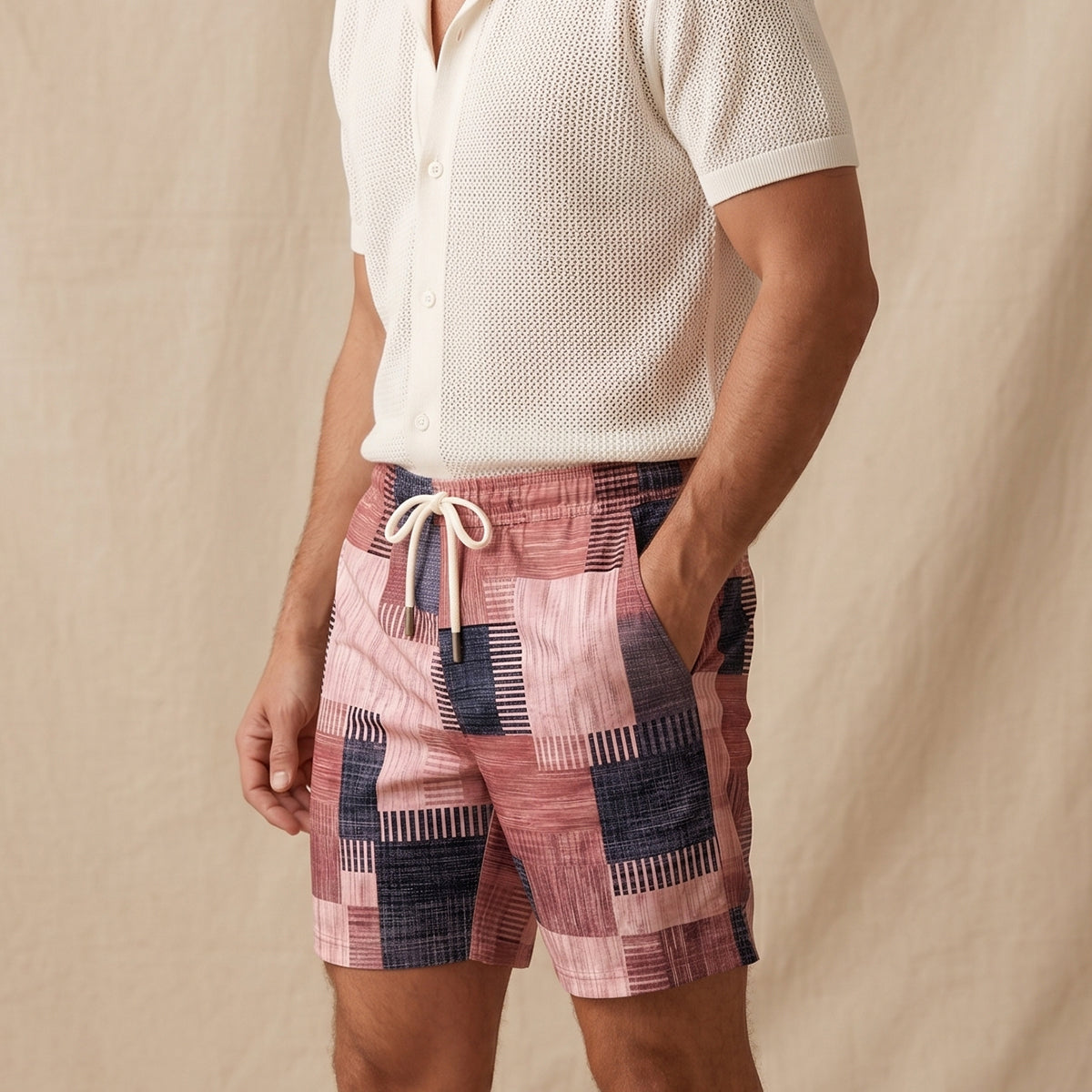 The Stratford Men’s Casual Drawstring Checked Summer Shorts