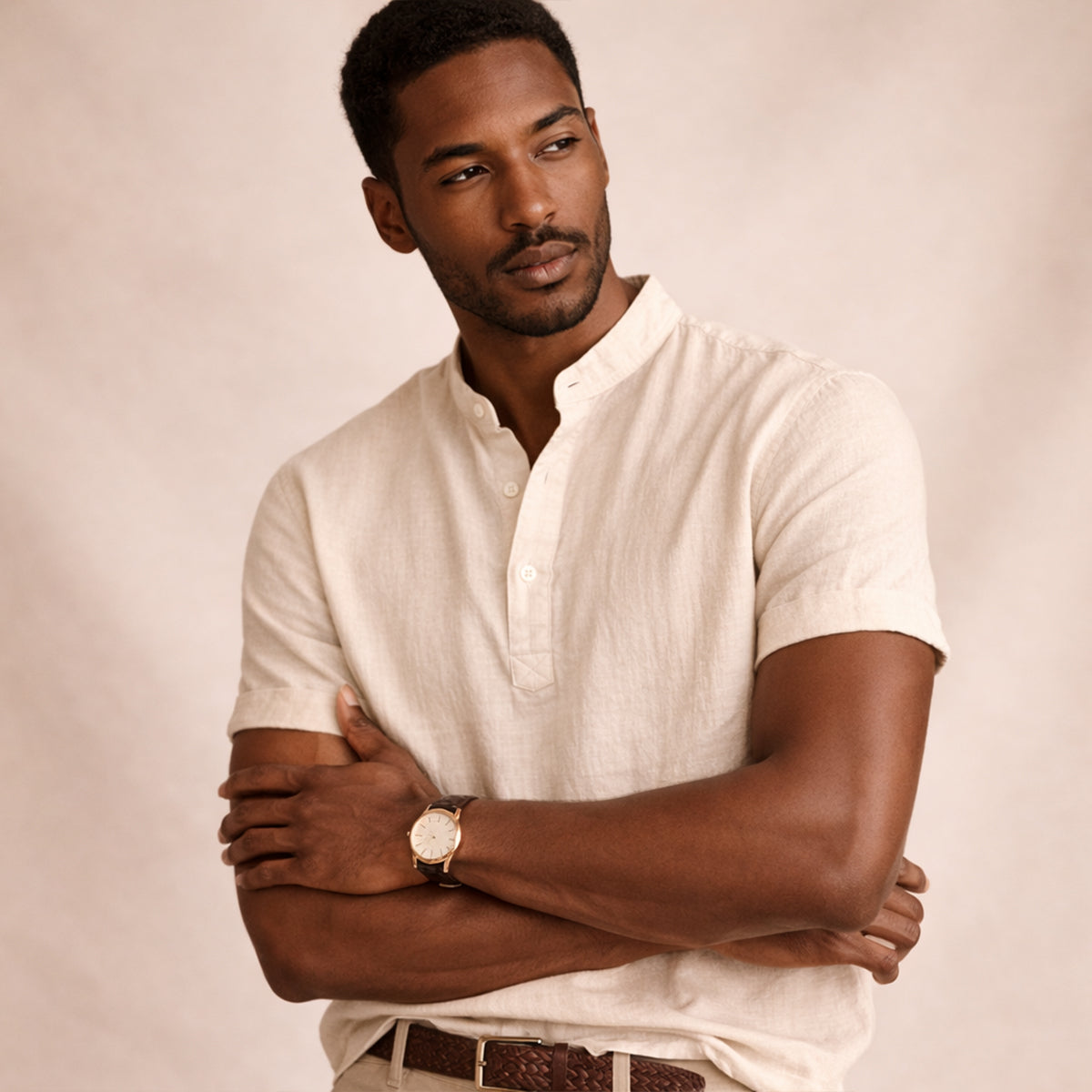 The Meadowbrook Ridge Men's Lightweight Linen Summer Trendy Button Up Shirt