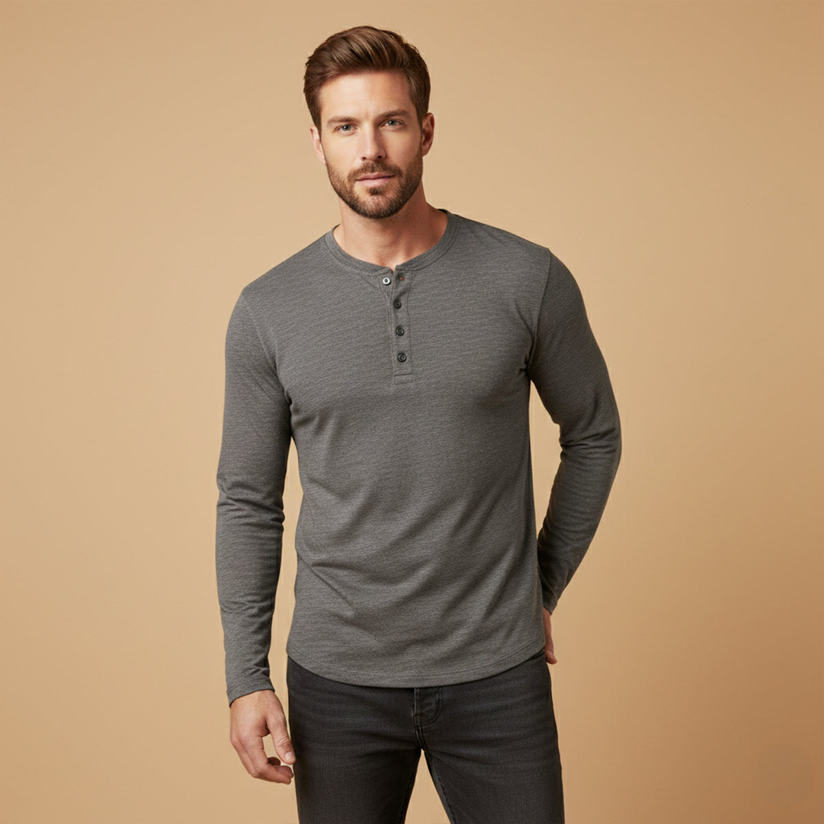The Vienna Men’s Slim Fit Casual Henley T Shirt