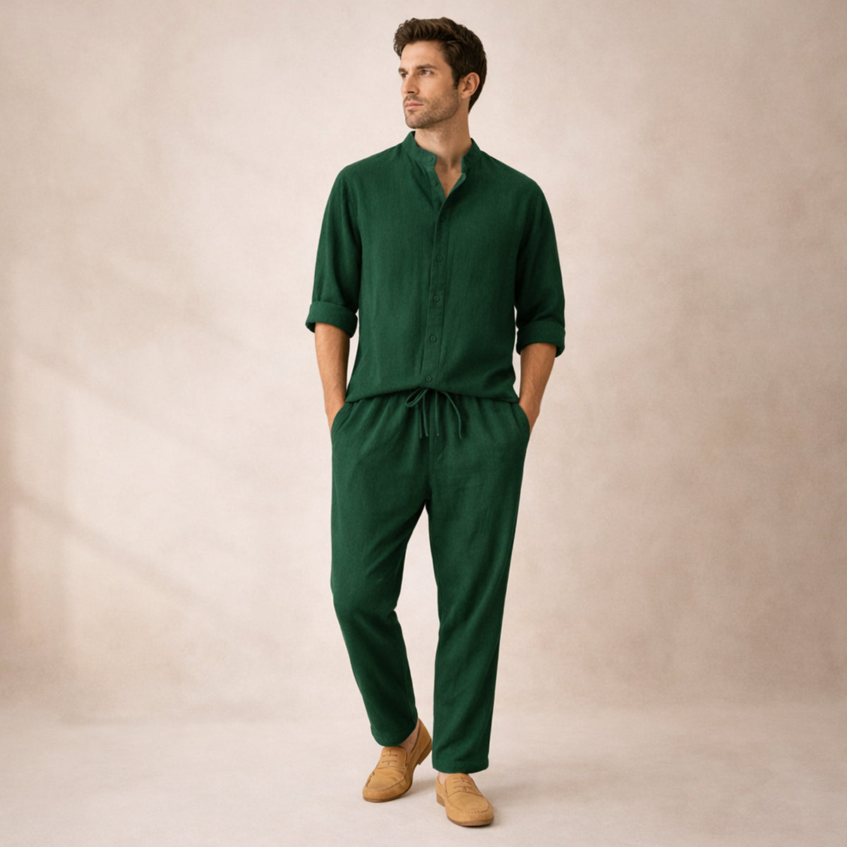 The Marble Arch  Men’s Summer Casual Set – Shirt & Trousers