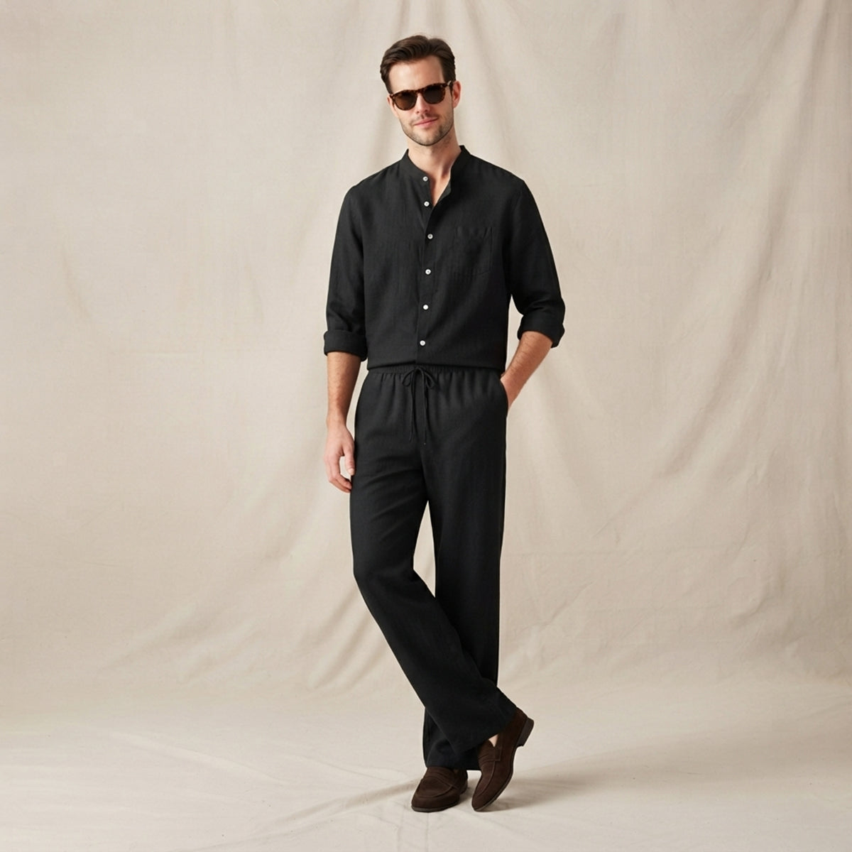 The Meadowwood Men’s Casual Linen Two Piece Set – Shirt & Pants