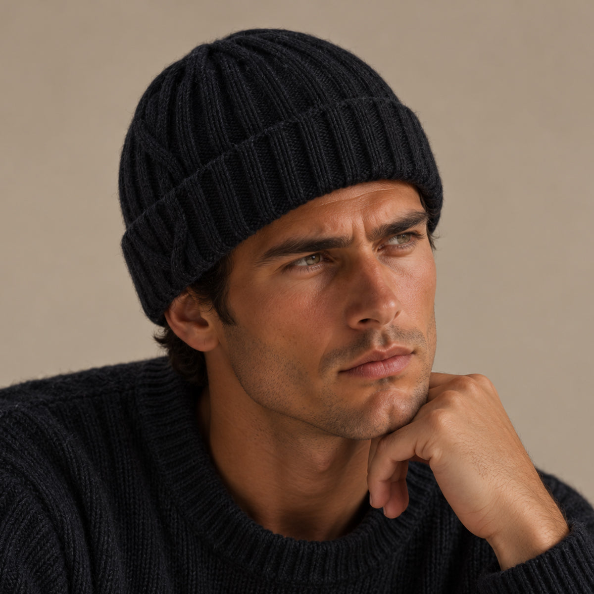 The Wentworth Men's Luxury Ribbed Knit Beanie