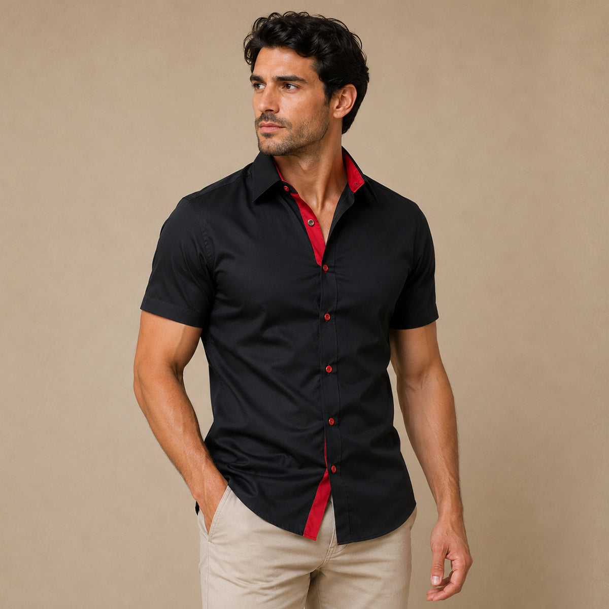 The Treviso Men’s Trendy Business Solid Button Up Shirt