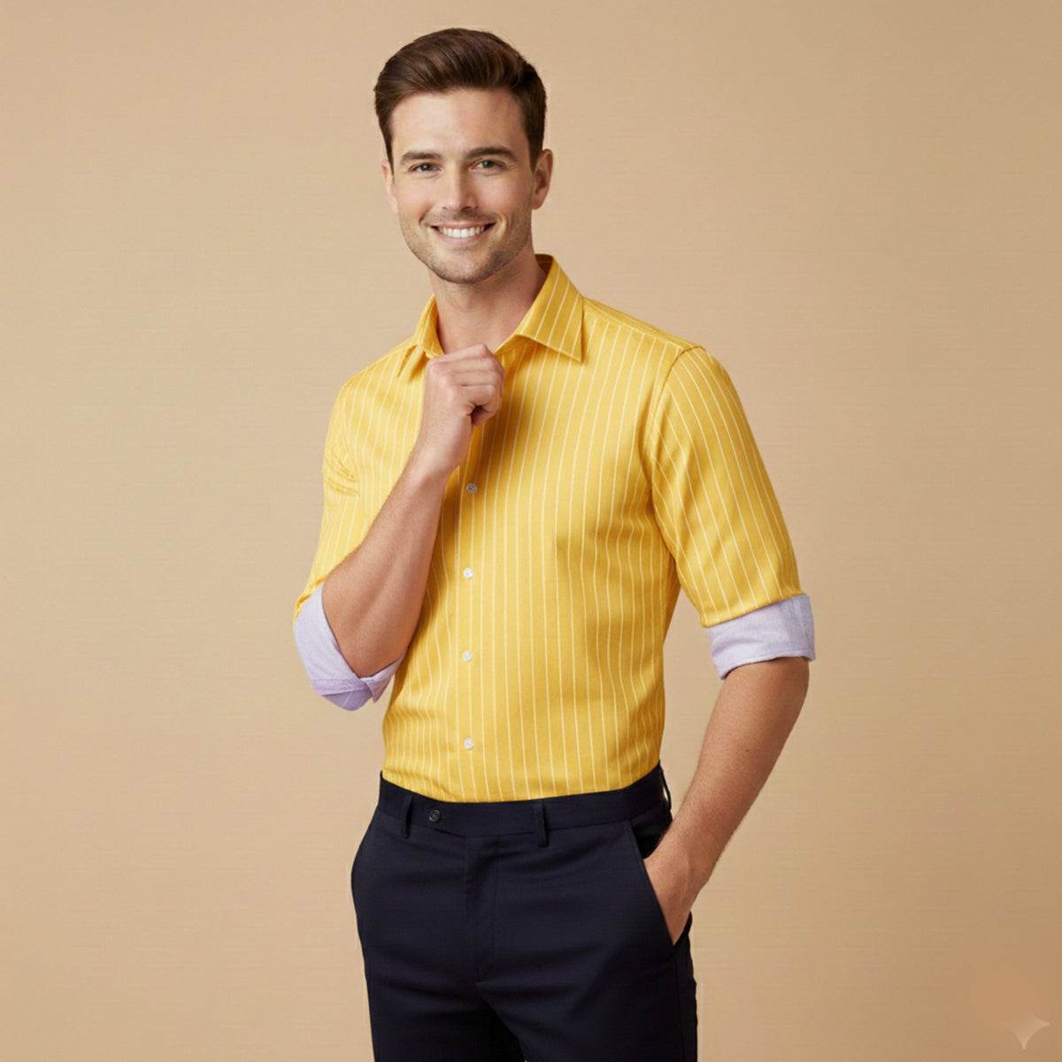 The Capri Men’s Lightweight Slim Fit Striped Button Up Shirt