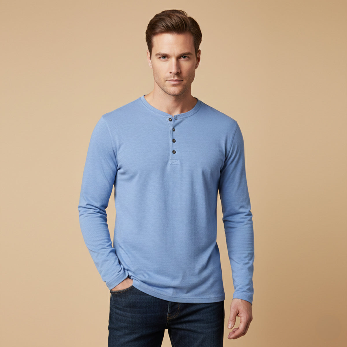 The Vienna Men’s Slim Fit Casual Henley T Shirt