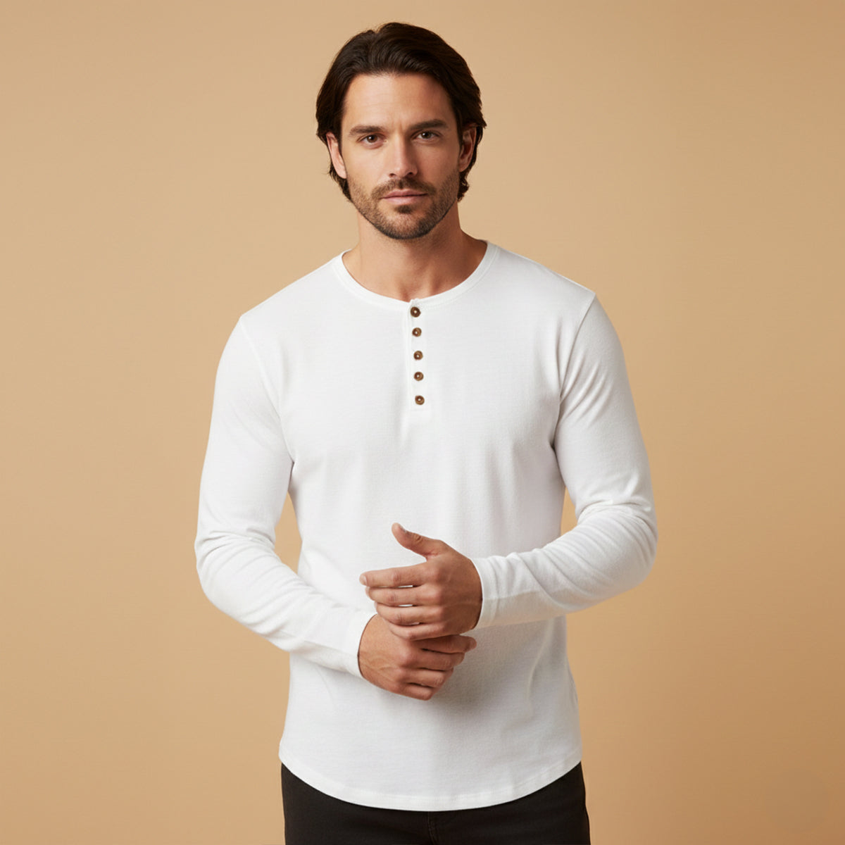 The Vienna Men’s Slim Fit Casual Henley T Shirt