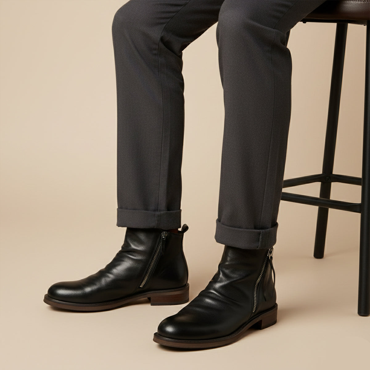 The Rue Honoré Men’s Leather Boots - Luxury Shoes