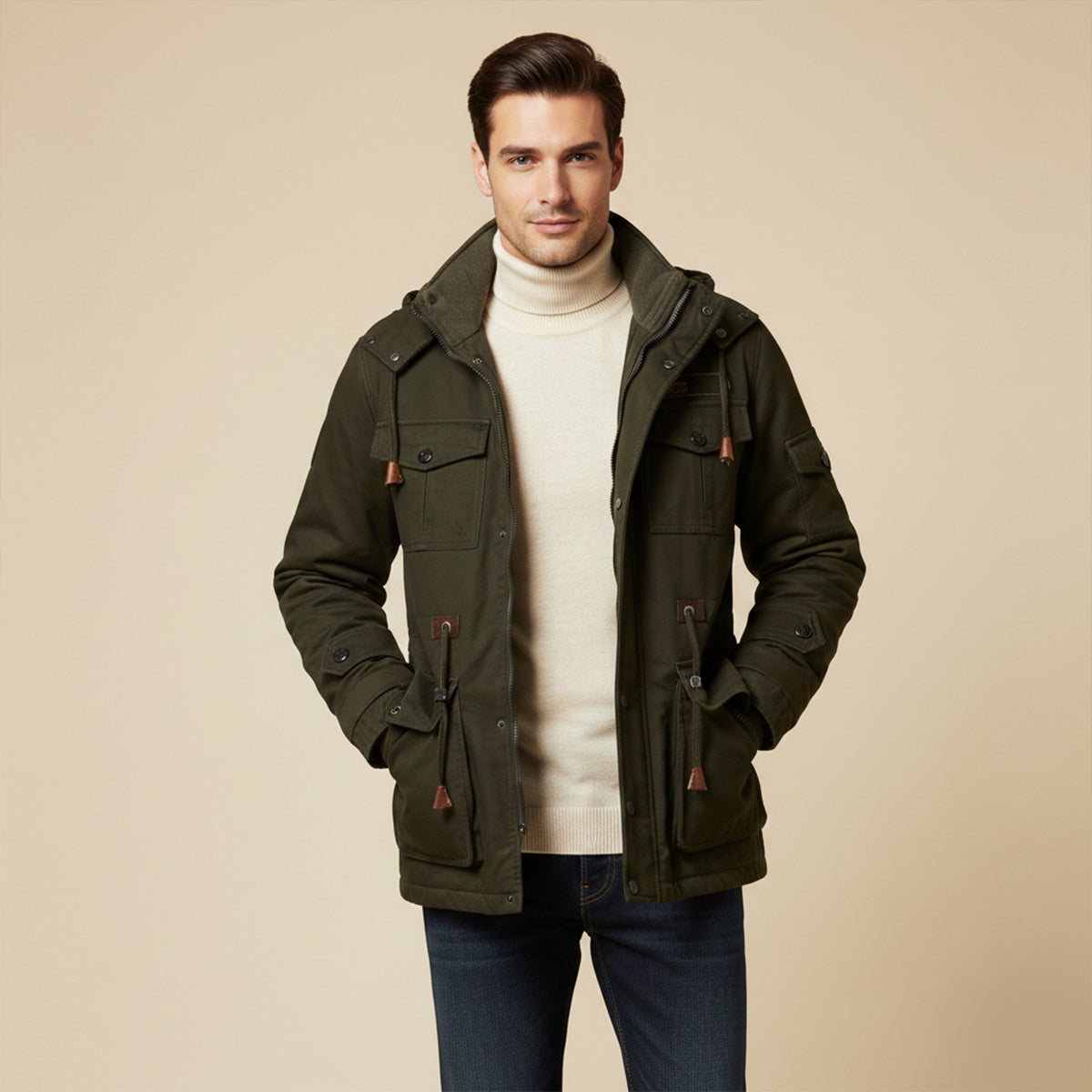 The Fenwick Men’s Thick Plush Lining Hooded Winter Jacket