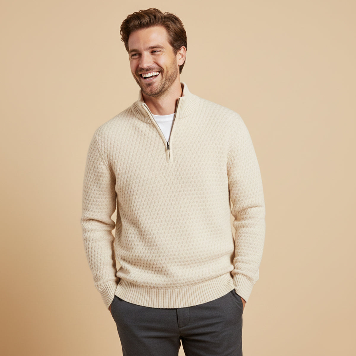 The Riviera Men’s Luxury Quarter Zip Knit Sweater