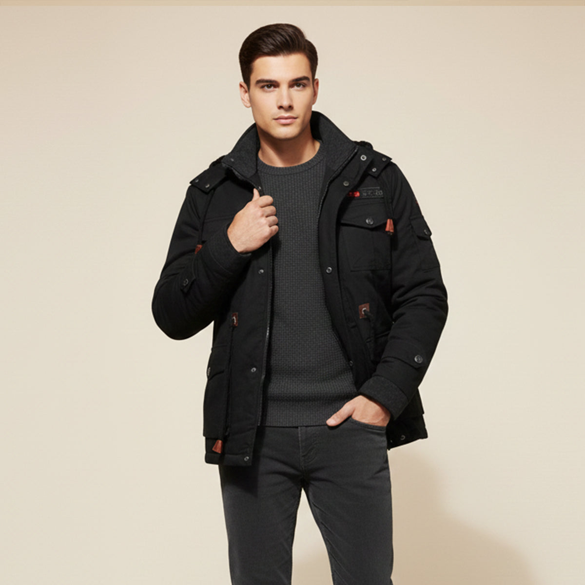 The Fenwick Men’s Thick Plush Lining Hooded Winter Jacket