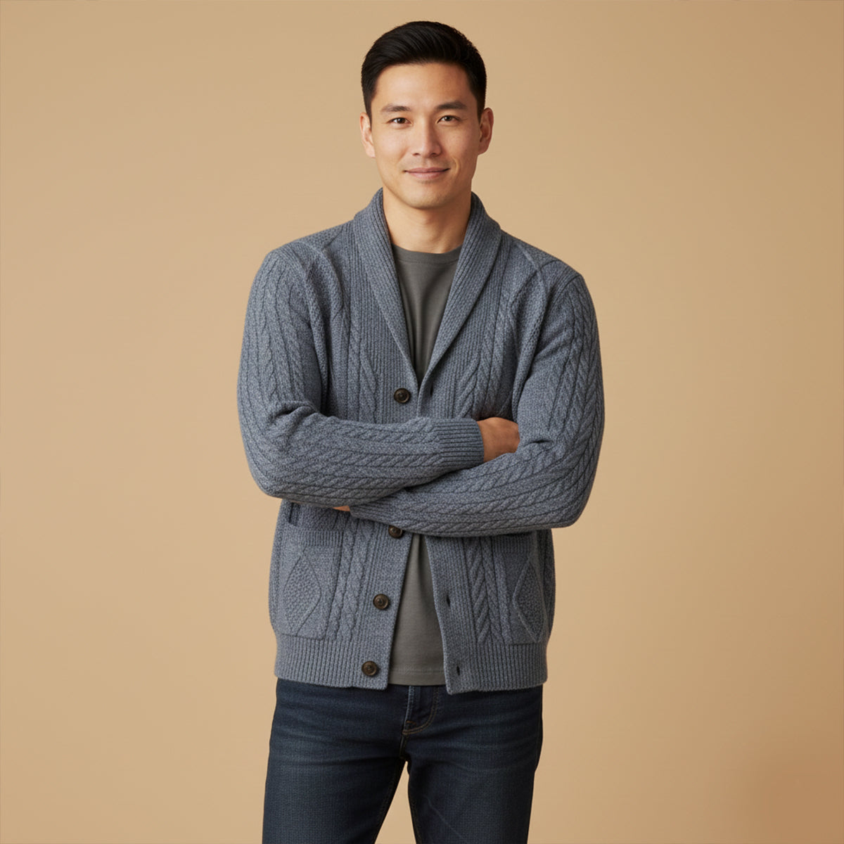 The Manchester 100% Cashmere Cardigan for Men