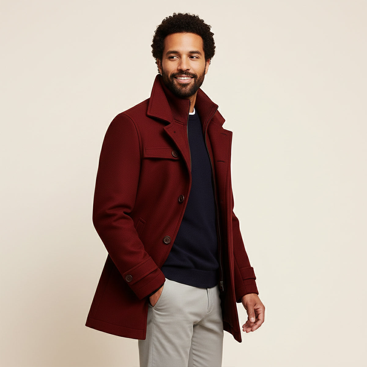 The Danforth Men’s Waterproof Casual Long Jacket with Adjustable Cuffs