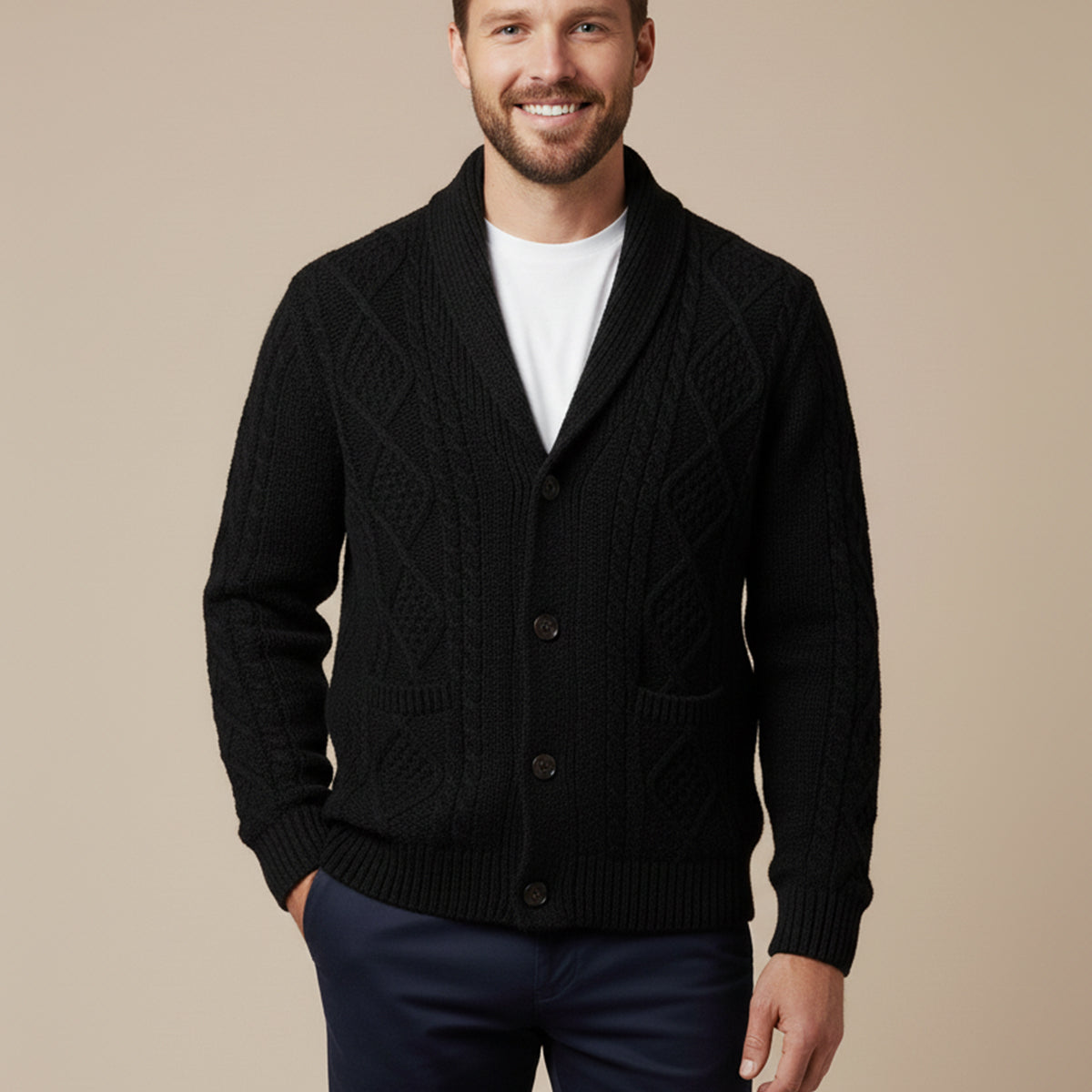 The Lanchester 100% Cashmere Cardigan for Men