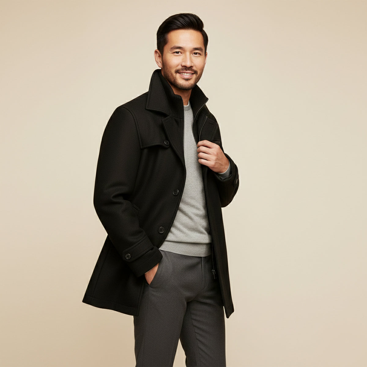The Danforth Men’s Waterproof Casual Long Jacket with Adjustable Cuffs