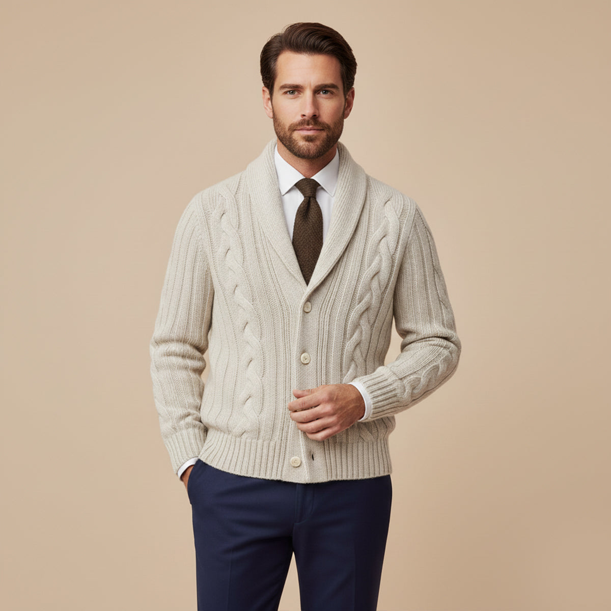 The Kensington Knitted Cardigan for Men