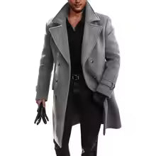 The Rodeo Men’s Double Breasted Wool Blend Long Overcoat