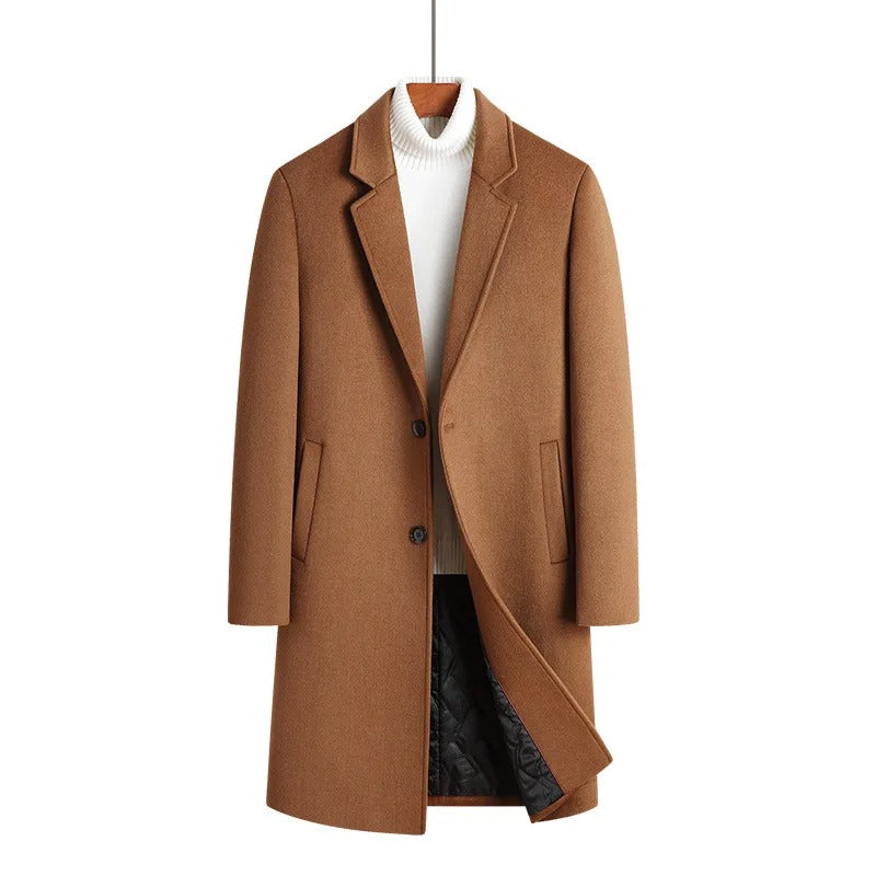 The Hudson Men’s Slim Fit Single Breasted Wool Blend Overcoat