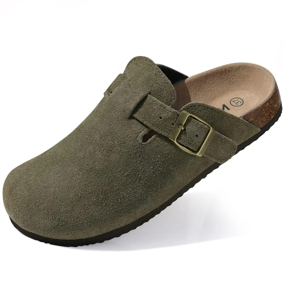 The Capitola Men's Suede Adjustable Buckle Comfort Clogs