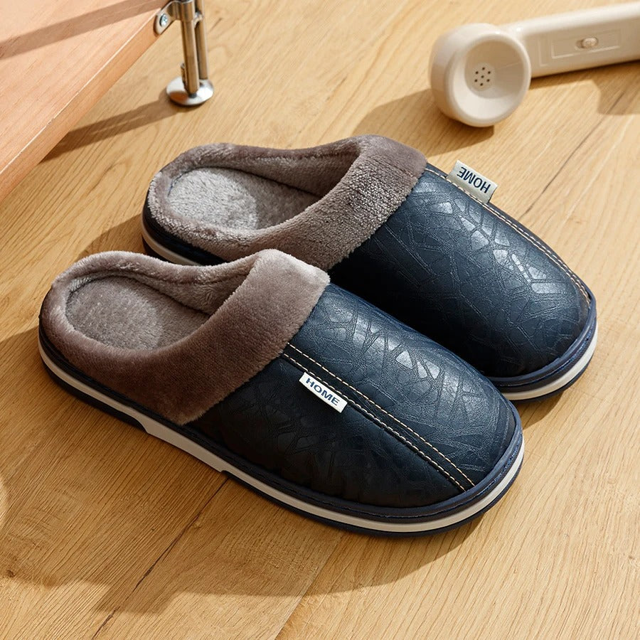 The Cambria Men’s Fleece Lined Slip On Winter House Slippers