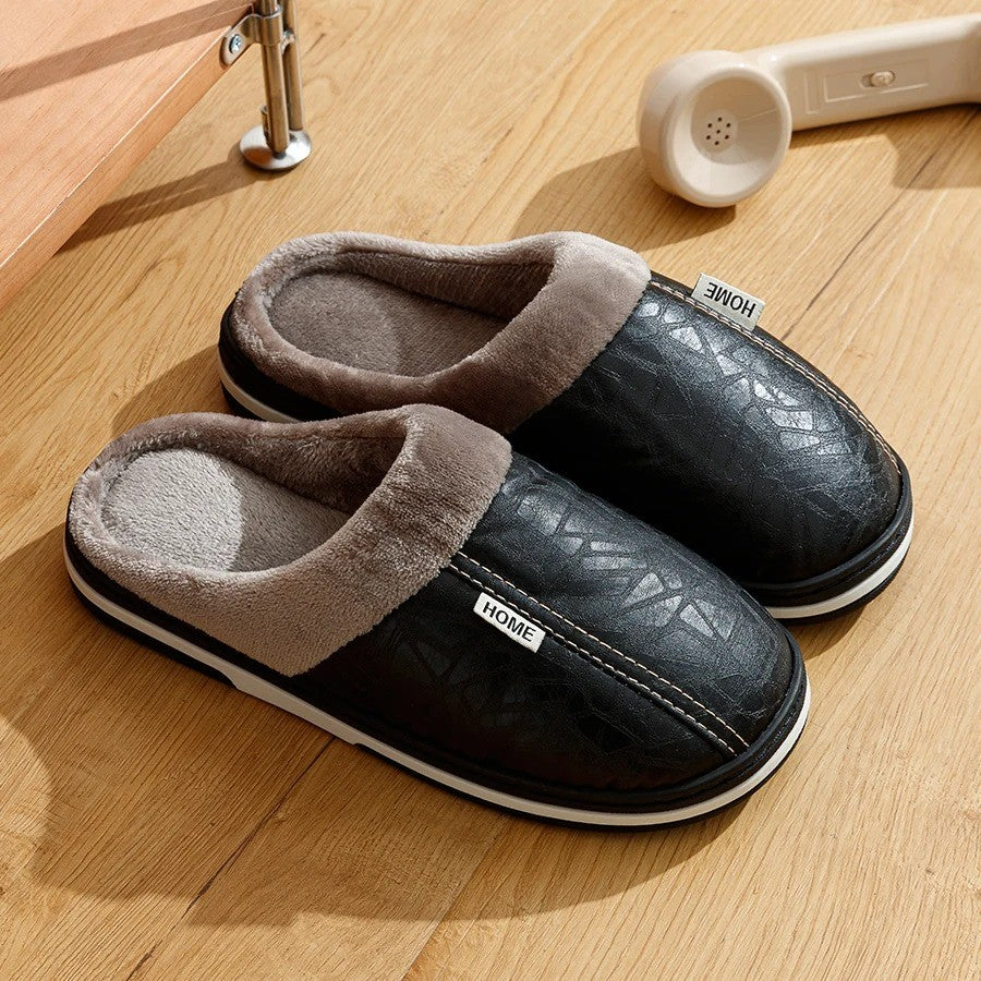 The Cambria Men’s Fleece Lined Slip On Winter House Slippers