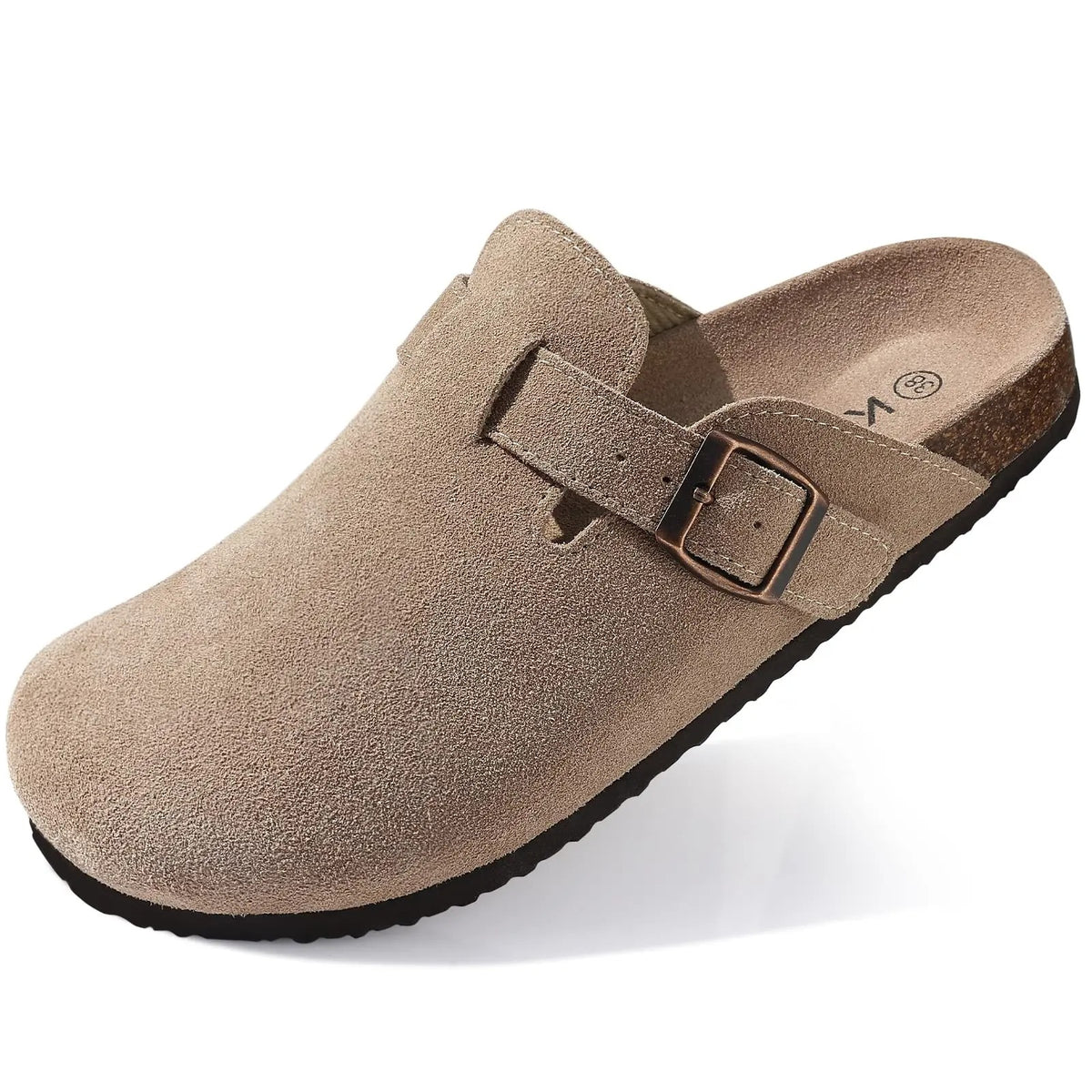 The Capitola Men's Suede Adjustable Buckle Comfort Clogs