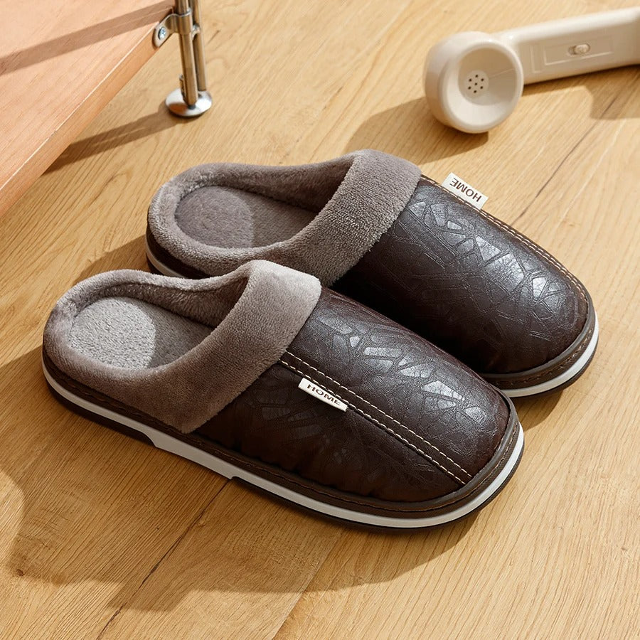 The Cambria Men’s Fleece Lined Slip On Winter House Slippers