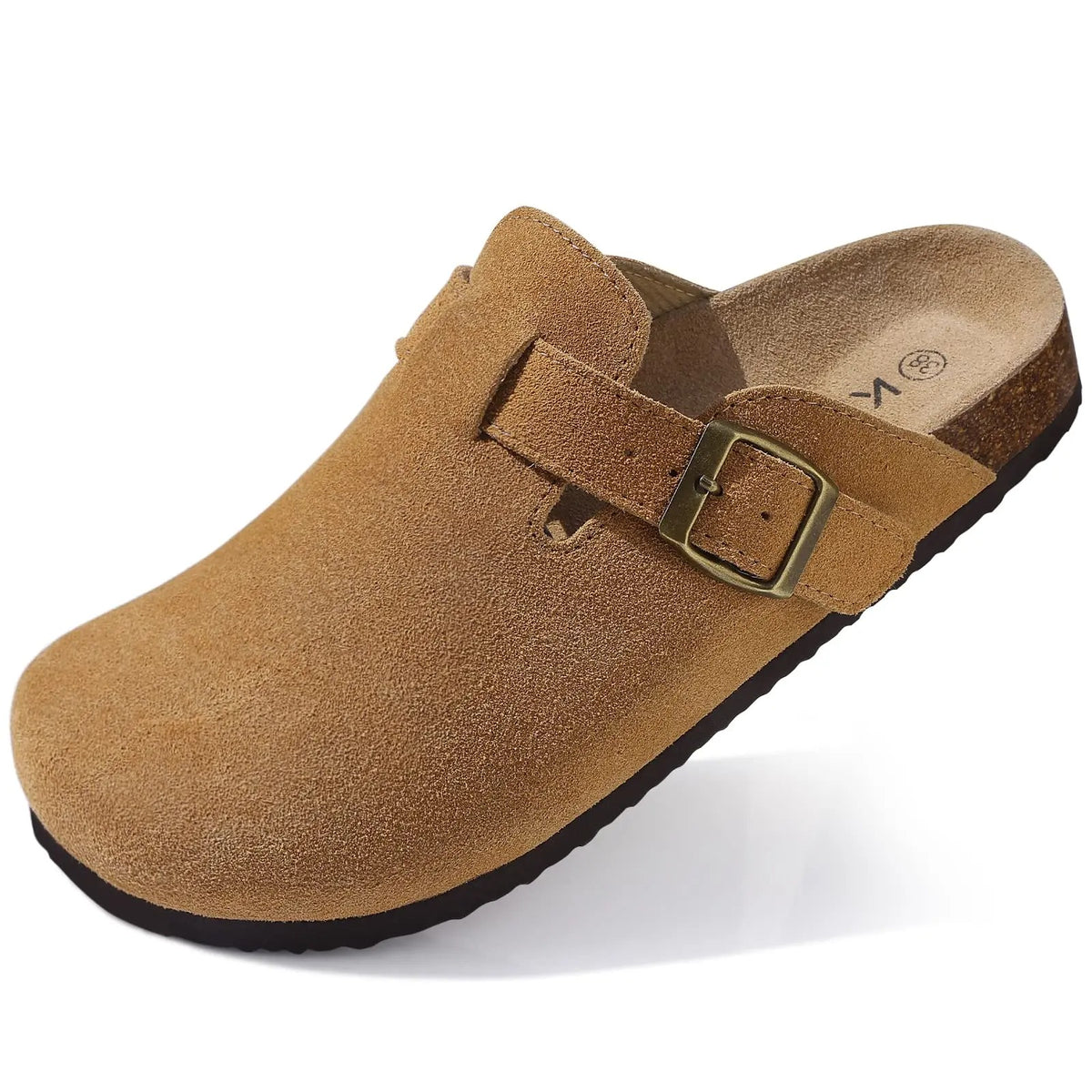 The Capitola Men's Suede Adjustable Buckle Comfort Clogs
