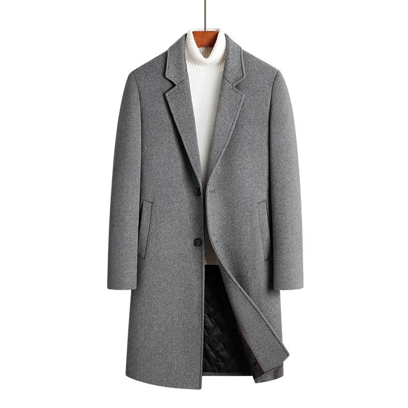 The Hudson Men’s Slim Fit Single Breasted Wool Blend Overcoat