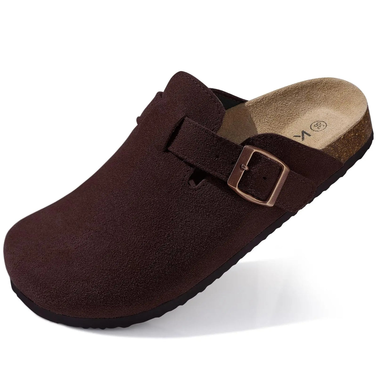 The Capitola Men's Suede Adjustable Buckle Comfort Clogs