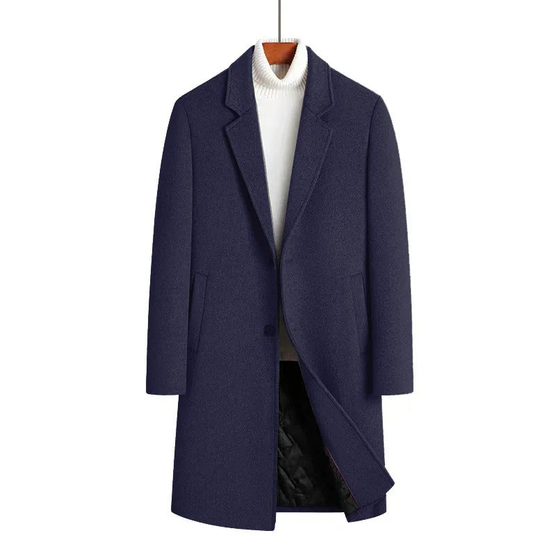 The Hudson Men’s Slim Fit Single Breasted Wool Blend Overcoat