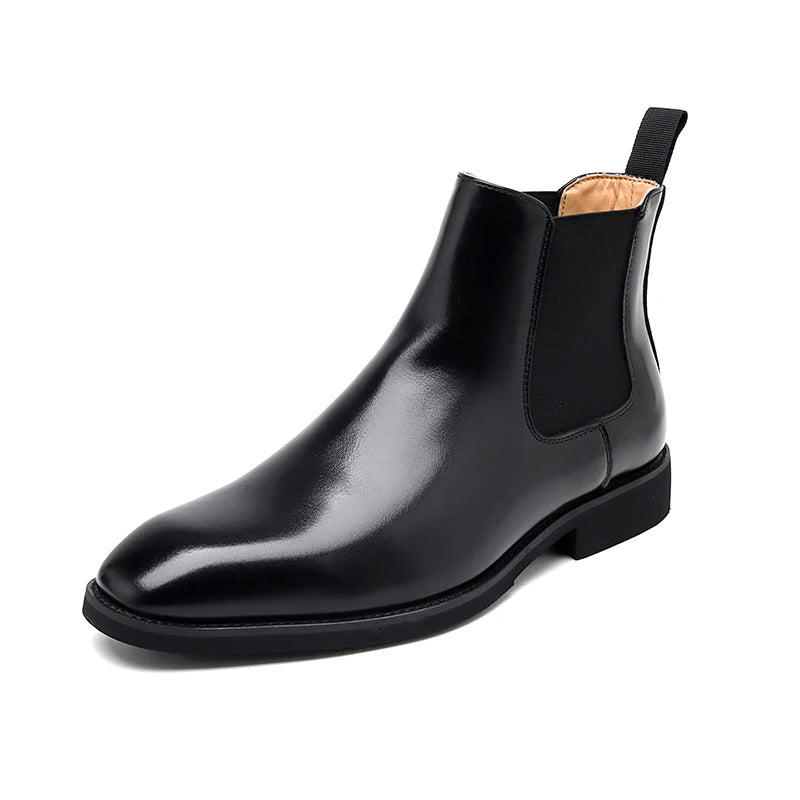 The Camarillo Men's Pointed Toe Leather Chelsea Dress Boots