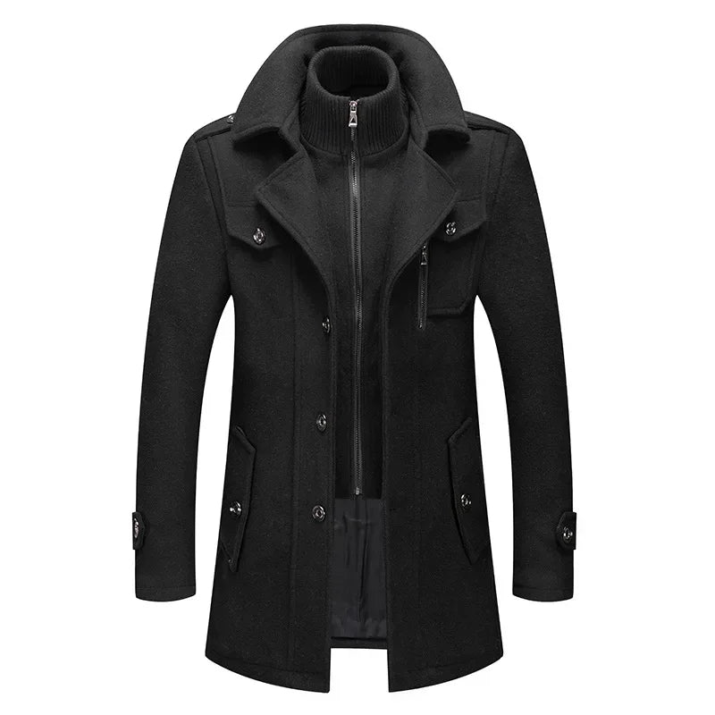 The Carlsbad Men’s Elegant Slim Fit Wool Blend Overcoat