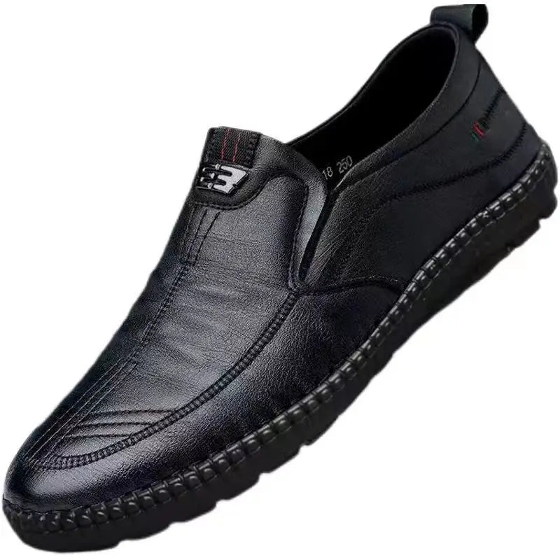 The Tiburon Men’s Casual Leather Slip On Walking Loafers