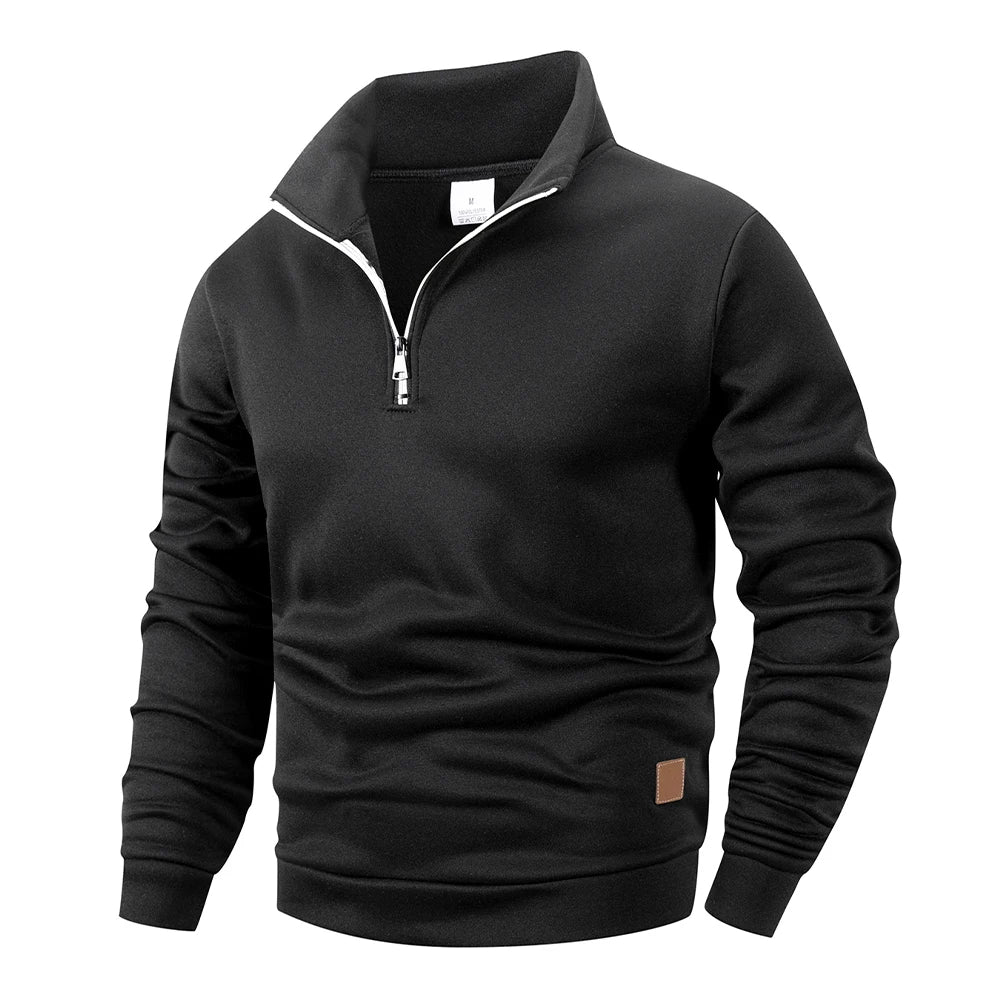 The Hermosa Men’s Stand Collar  Half Zip Sweater