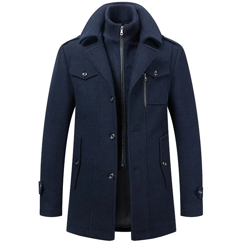 The Carlsbad Men’s Elegant Slim Fit Wool Blend Overcoat