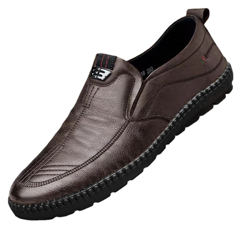 The Tiburon Men’s Casual Leather Slip On Walking Loafers