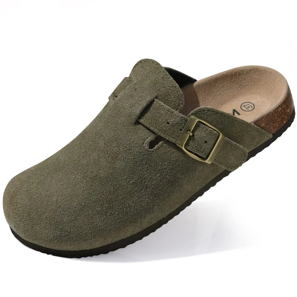 The Cole Valley Men's Suede Adjustable Buckle Cork Clogs
