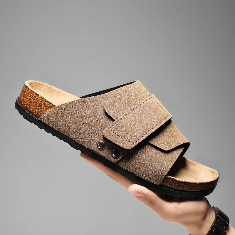 The Belmont Men's Suede Strap Comfort Slide Sandals