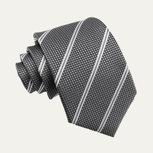 The Monterosso Men’s Luxury Silk Neck Tie - Dark Gray