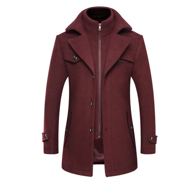 The Carlsbad Men’s Elegant Slim Fit Wool Blend Overcoat