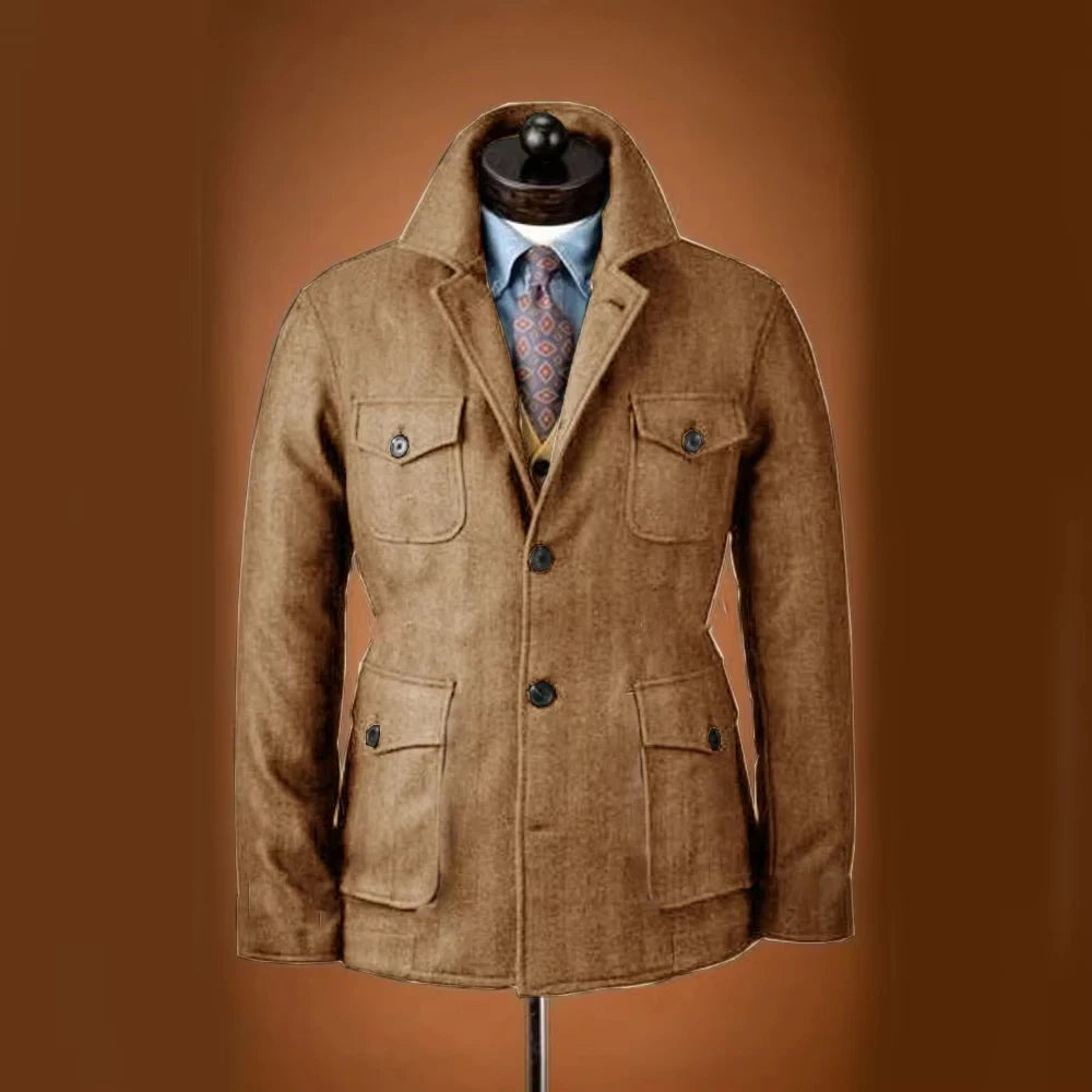 The Oakville Men’s Multi Pocket Wool Blend Field Jacket